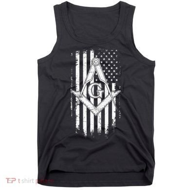Masonic American Flag Square And Compass Freemason Tank Top
