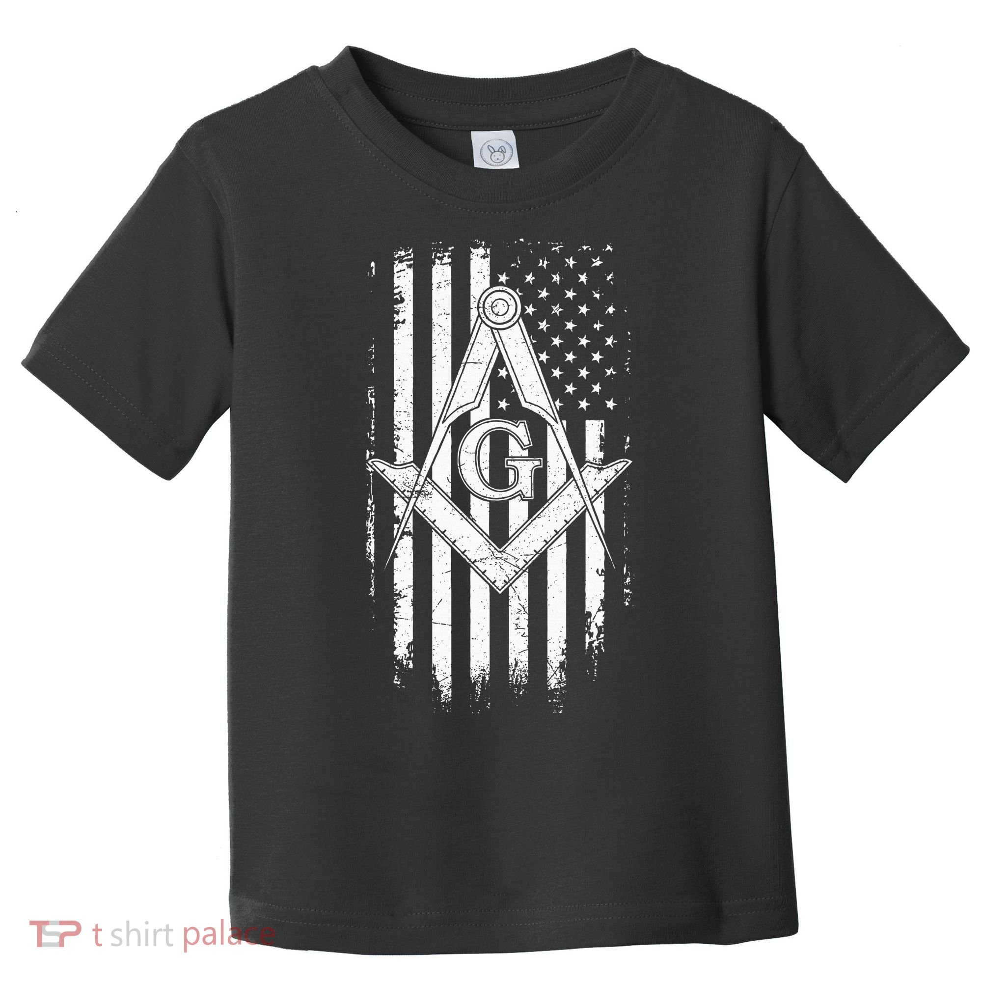 Masonic American Flag Square And Compass Freemason Toddler T-Shirt