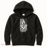 Masonic American Flag Square And Compass Freemason Kids Hoodie thumb 0