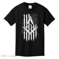 Masonic American Flag Square And Compass Freemason Kids T-Shirt thumb 0