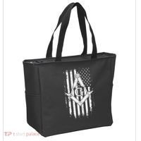 Masonic American Flag Square And Compass Freemason Tote Bag thumb 2