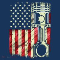 Mechanic American Flag Piston Muscle Car Patriotic Vintage Sweatshirt thumb 3