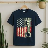 Mechanic American Flag Piston Muscle Car Patriotic Vintage T-Shirt thumb 2