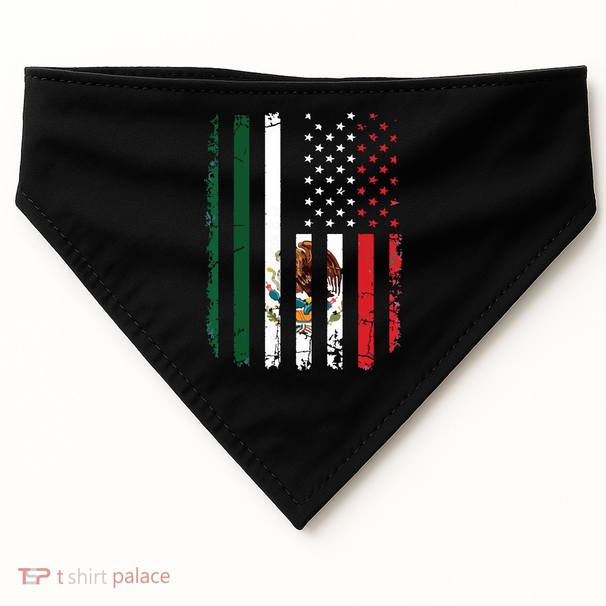 Mexican American Flag Mexican Roots Mexico America USA-Made Doggie Bandana