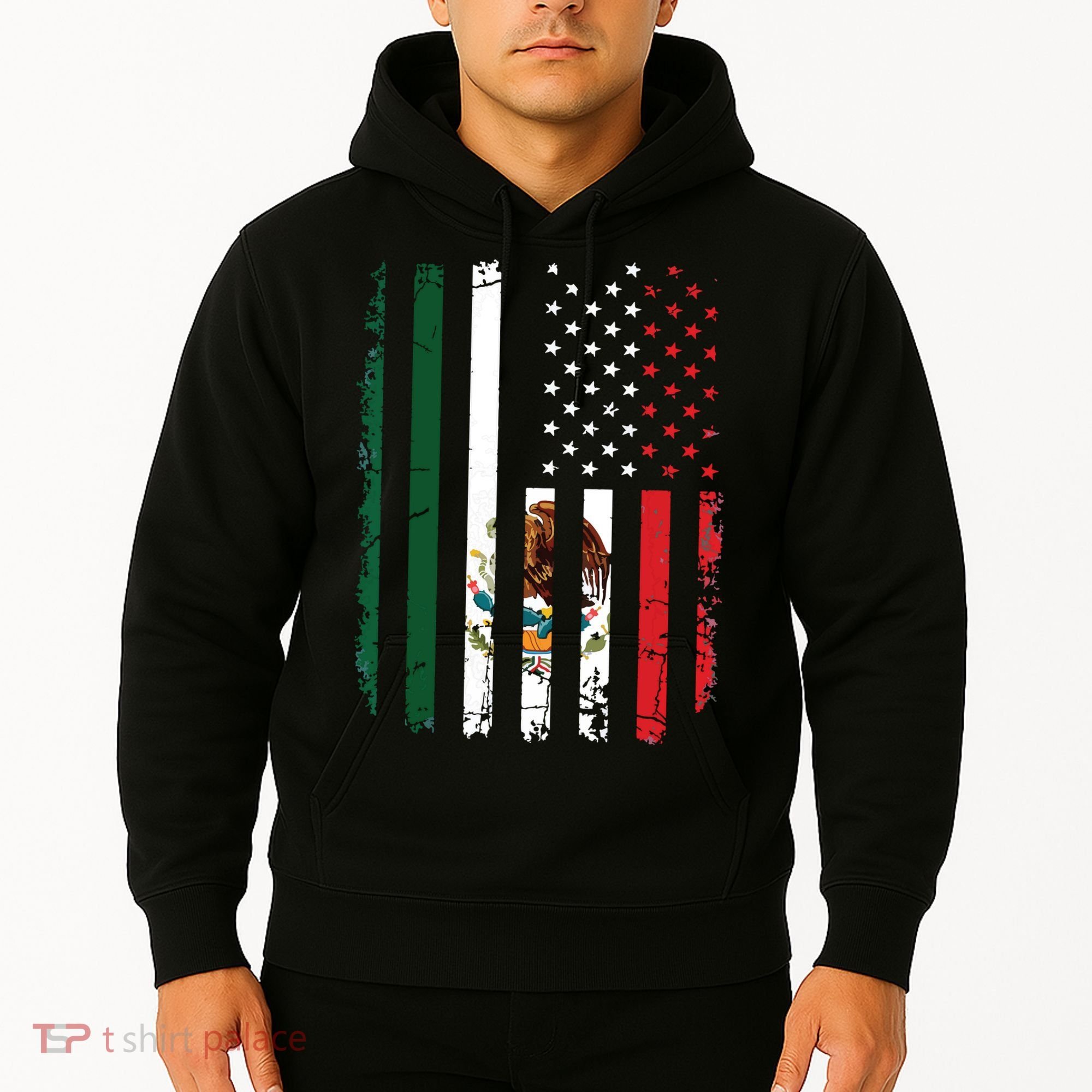 Mexican American Flag Mexican Roots Mexico America Hoodie