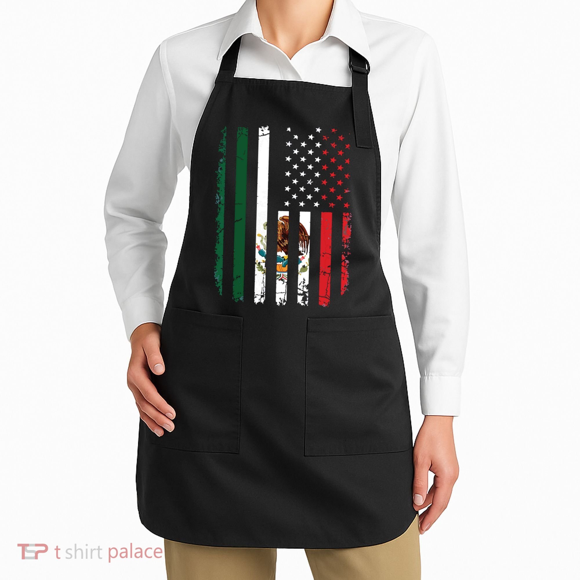 Mexican American Flag Mexican Roots Mexico America Apron
