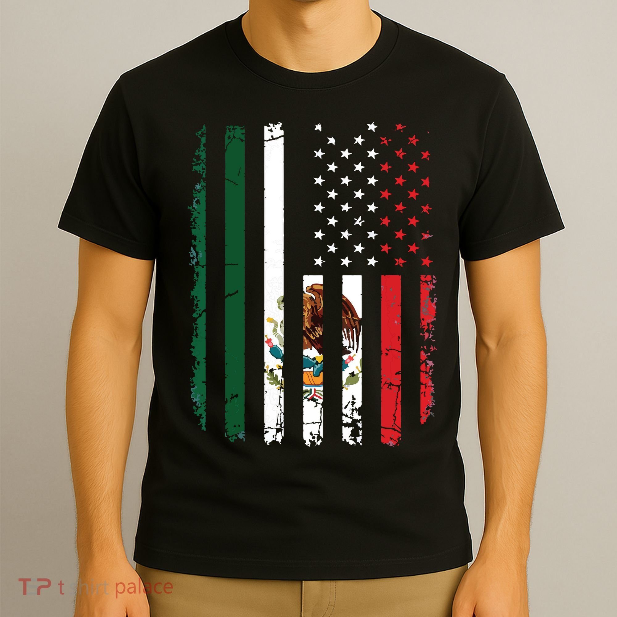 Mexican American Flag Mexican Roots Mexico America T-Shirt