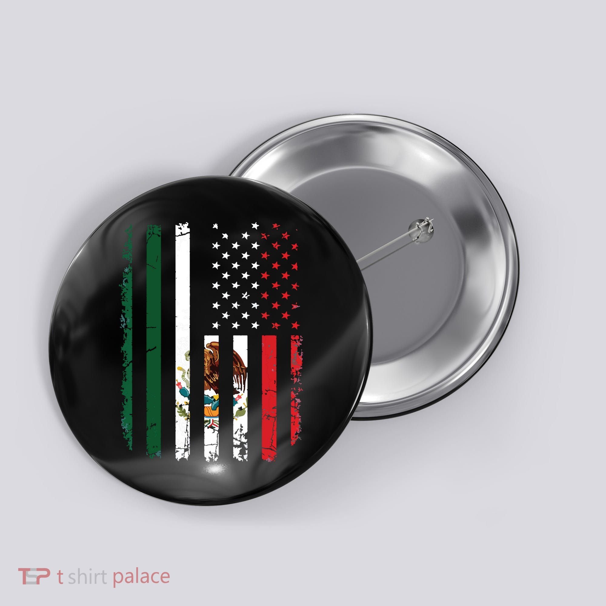Mexican American Flag Mexican Roots Mexico America Button