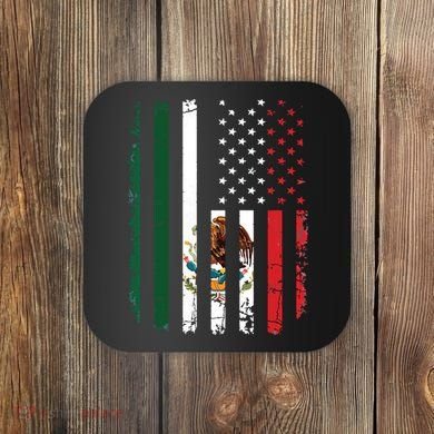 Mexican American Flag Mexican Roots Mexico America Coaster