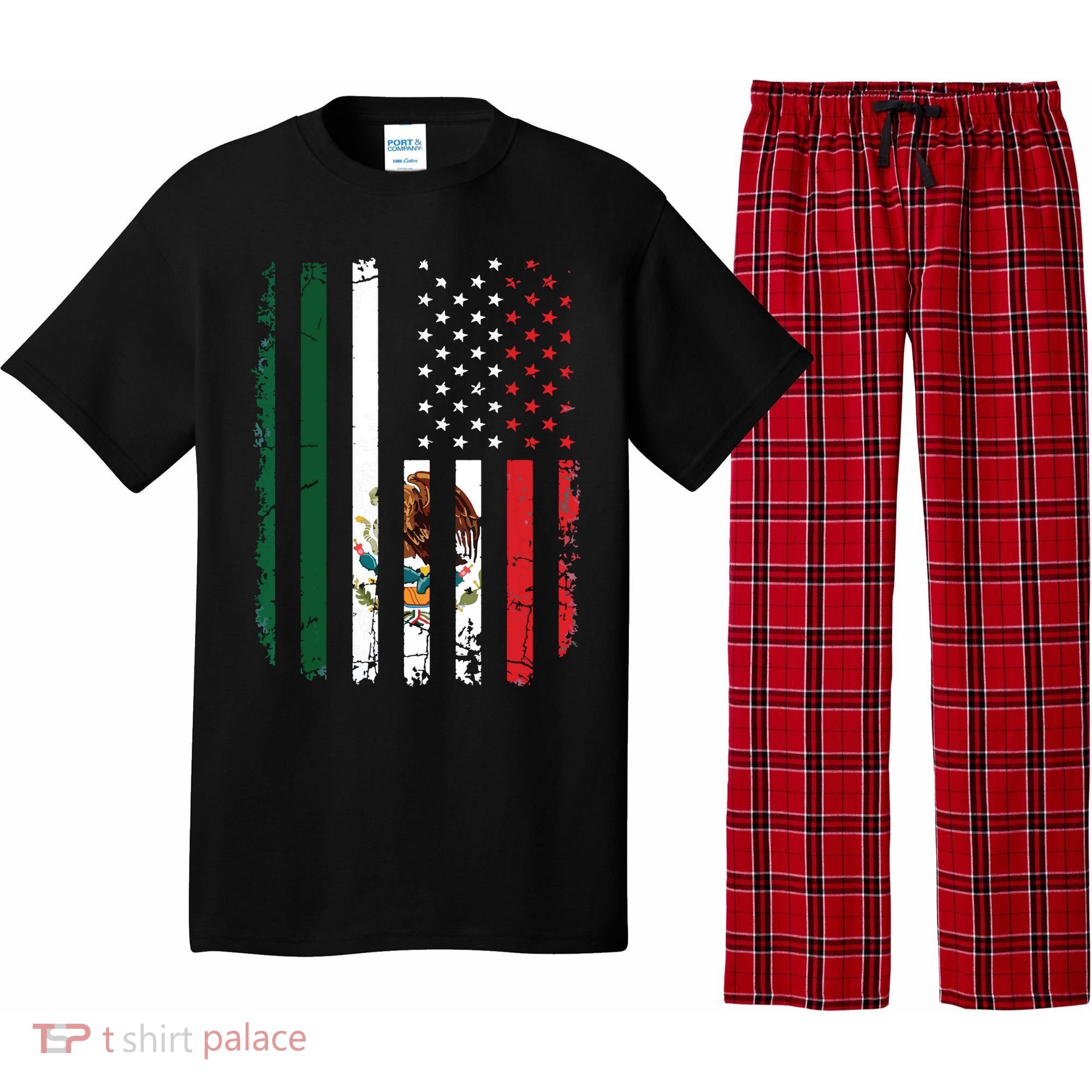 Mexican American Flag Mexican Roots Mexico America Pajama Set