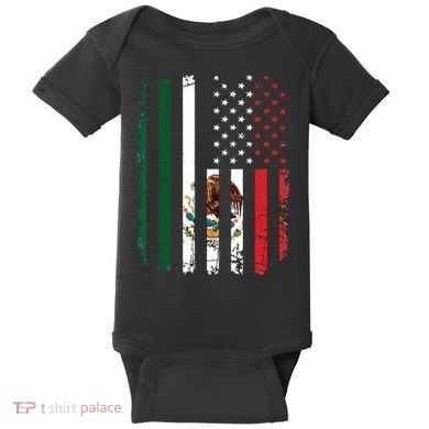 Mexican American Flag Mexican Roots Mexico America Baby Bodysuit