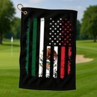 Mexican American Flag Mexican Roots Mexico America Golf Towel thumb 1