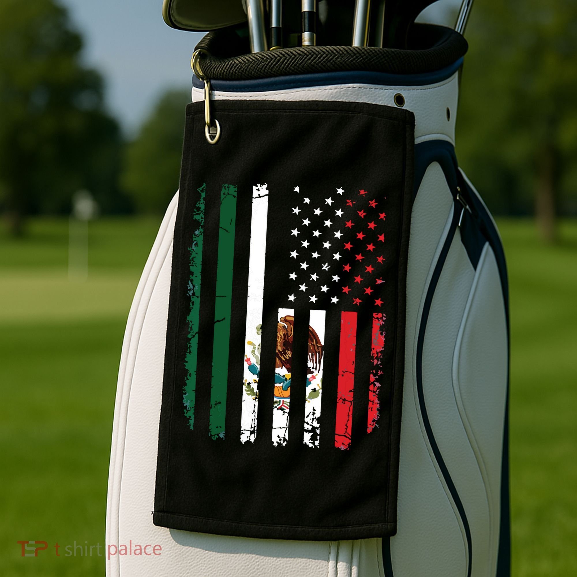 Mexican American Flag Mexican Roots Mexico America Golf Towel