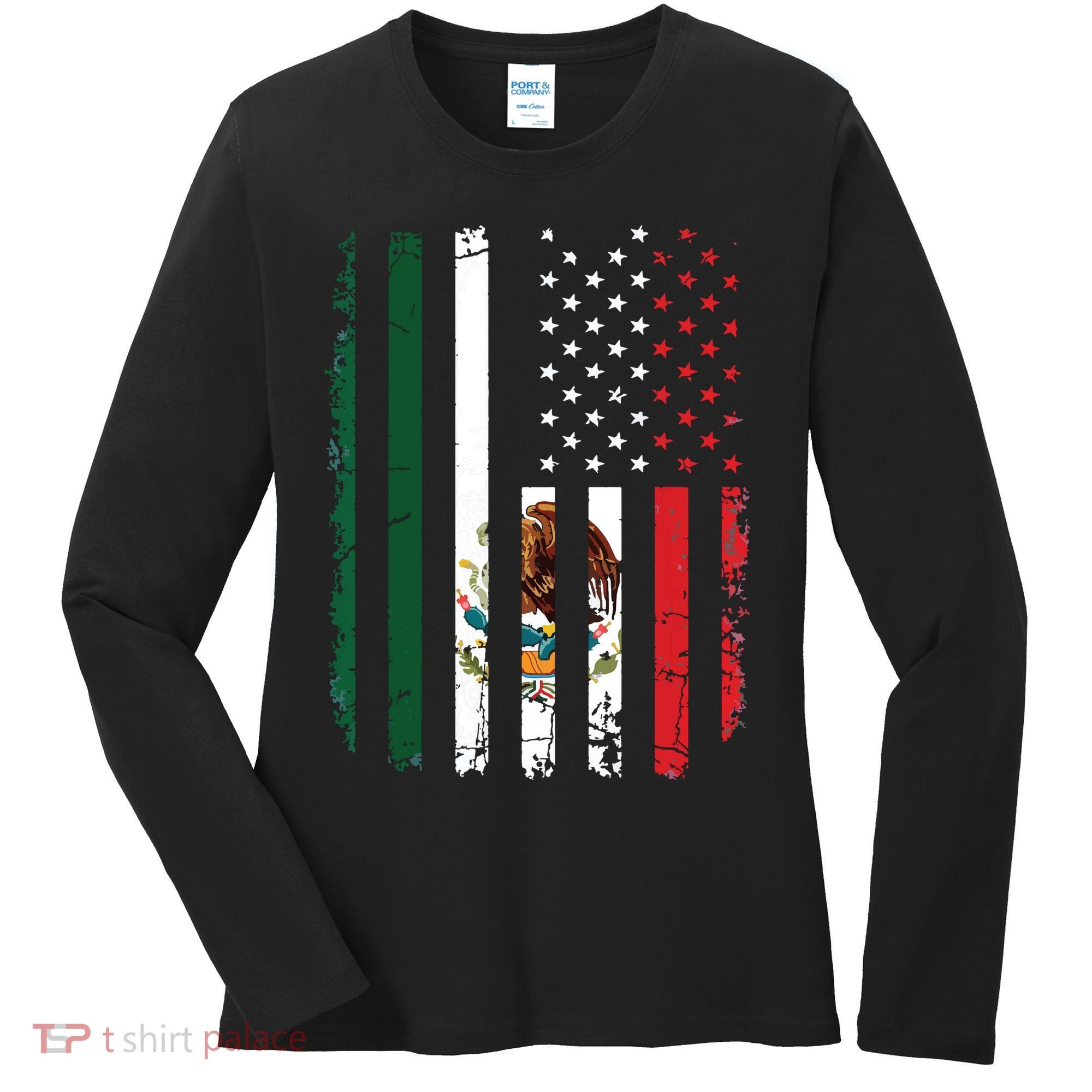 Mexican American Flag Mexican Roots Mexico America Women's Long Sleeve Shirt