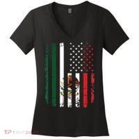 Mexican American Flag Mexican Roots Mexico America Women's V-Neck T-Shirt thumb 0
