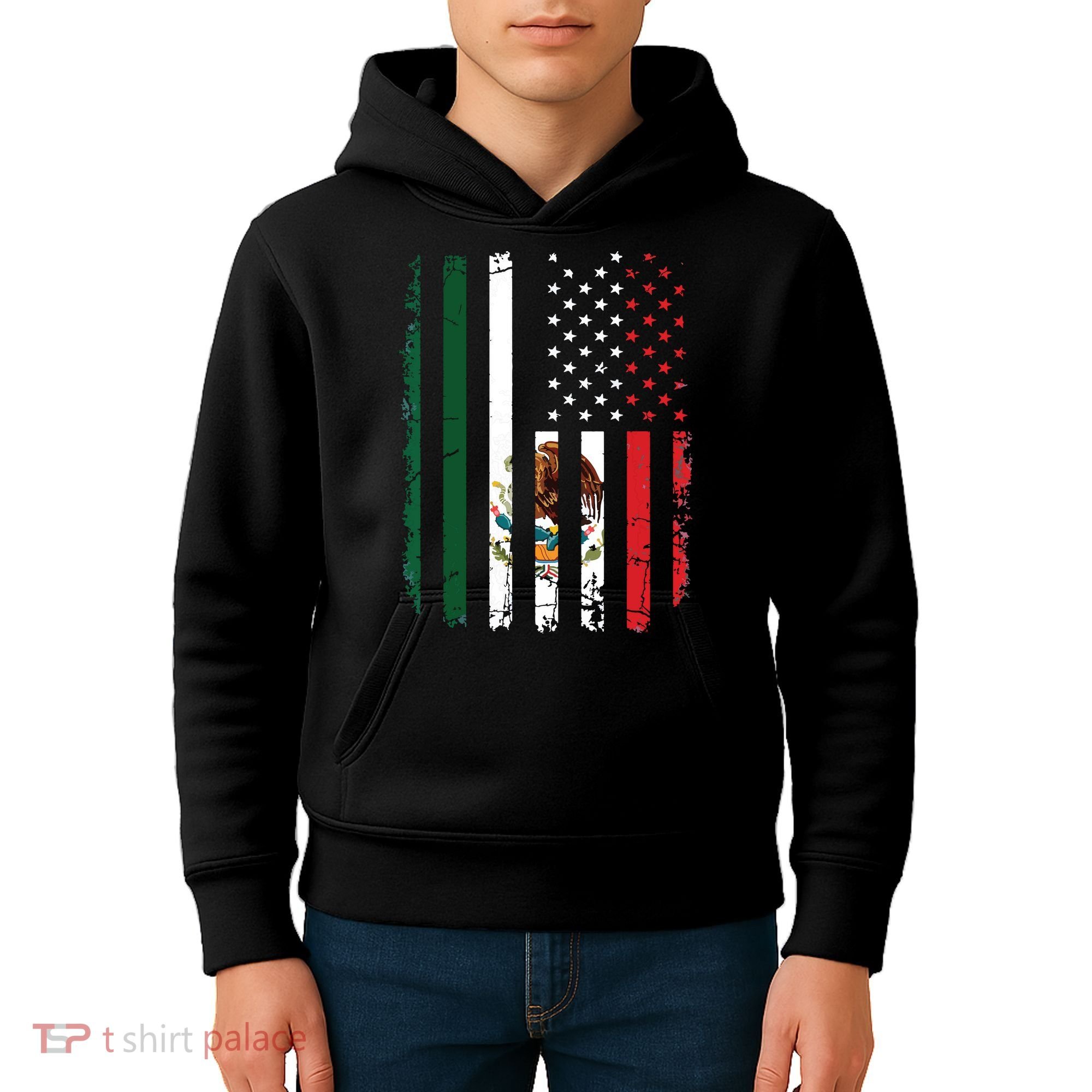 Mexican American Flag Mexican Roots Mexico America Kids Hoodie