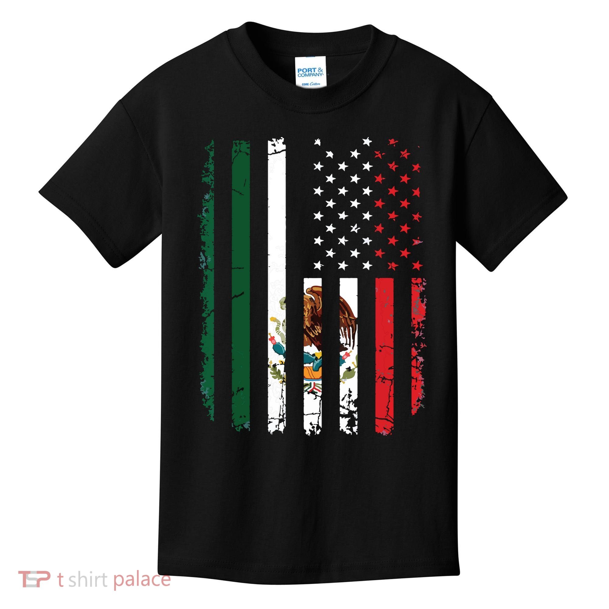 Mexican American Flag Mexican Roots Mexico America Kids T-Shirt