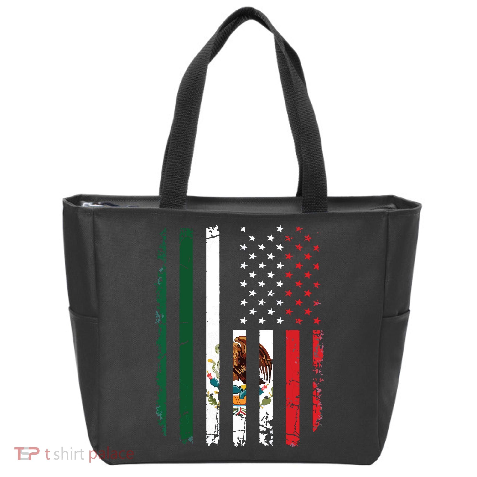 Mexican American Flag Mexican Roots Mexico America Tote Bag