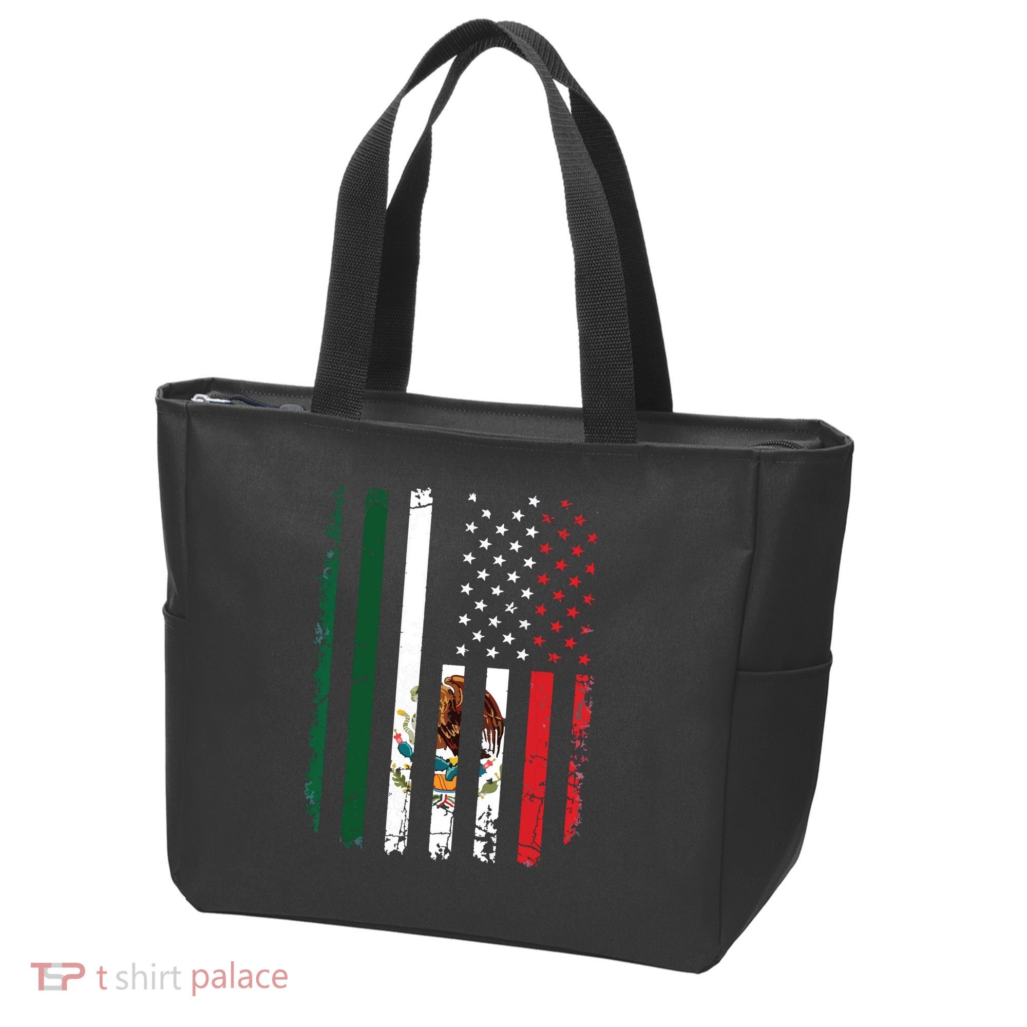 Mexican American Flag Mexican Roots Mexico America Tote Bag
