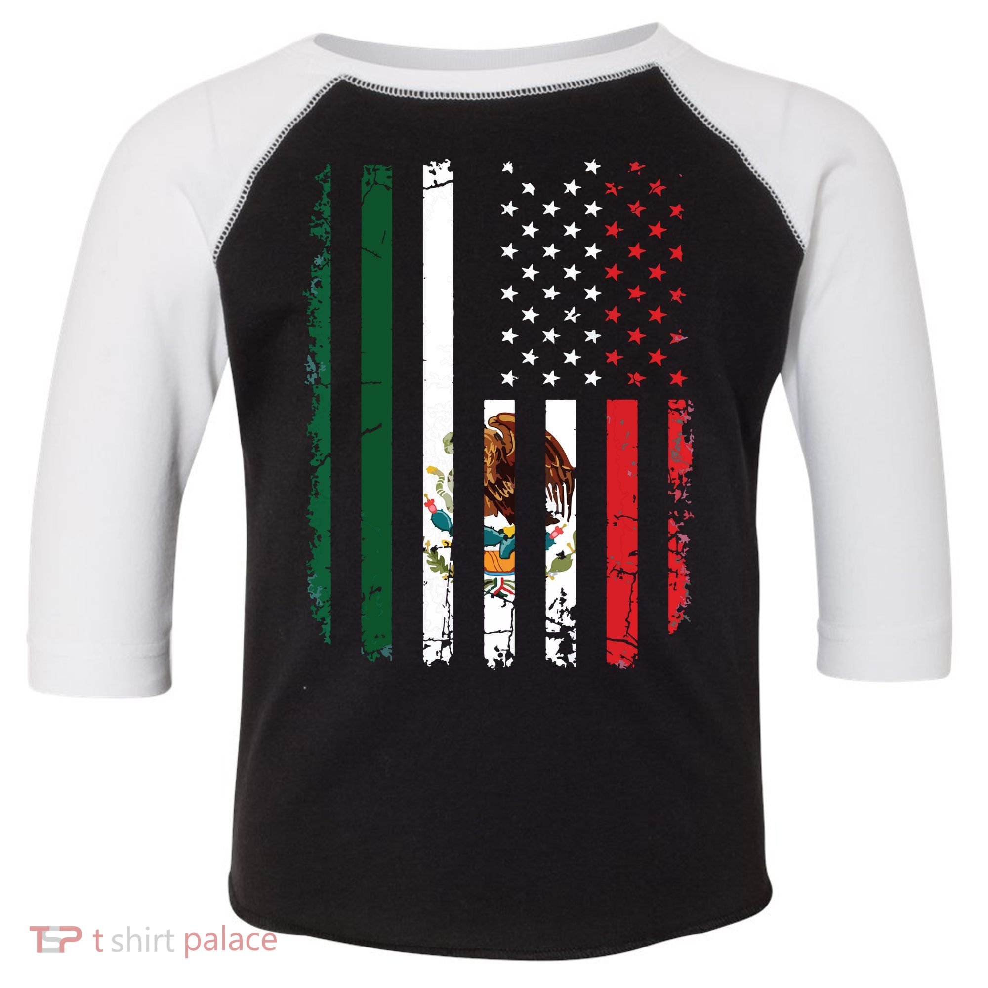 Mexican American Flag Mexican Roots Mexico America Toddler Fine Jersey T-Shirt