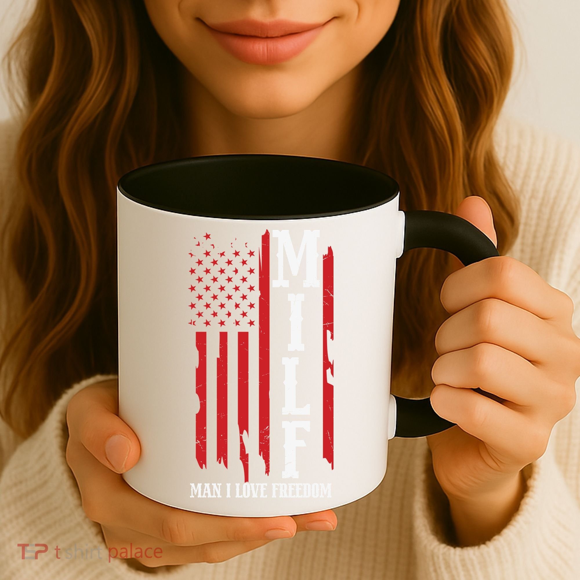 MILF American Flag Man I LIke Freedom 4th Of July Coffee Mug