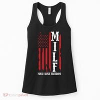 MILF American Flag Man I LIke Freedom 4th Of July Women's Tank Top thumb 0