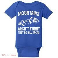 Mountains ArenT Funny TheyRe Hill Areas Funny Hiking Pun Baby Bodysuit thumb 0