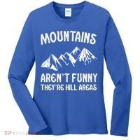 Mountains ArenT Funny TheyRe Hill Areas Funny Hiking Pun Women's Long Sleeve Shirt thumb 0