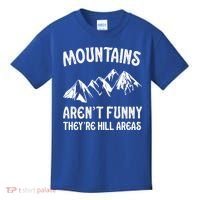Mountains ArenT Funny TheyRe Hill Areas Funny Hiking Pun Kids T-Shirt thumb 0