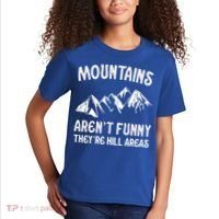 Mountains ArenT Funny TheyRe Hill Areas Funny Hiking Pun Kids T-Shirt thumb 2