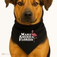 Make America Florida Funny Flamingo USA-Made Doggie Bandana thumb 1