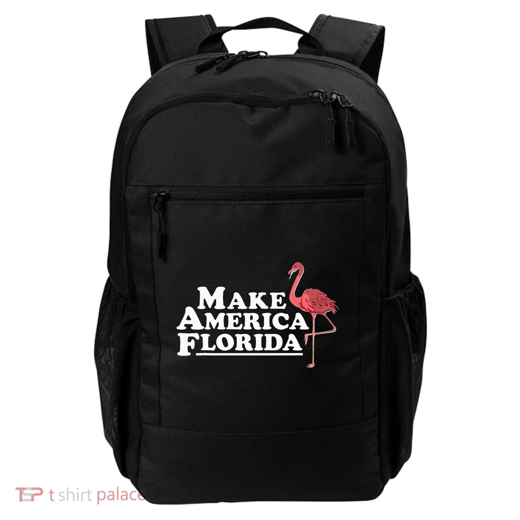 Make America Florida Funny Flamingo Backpack