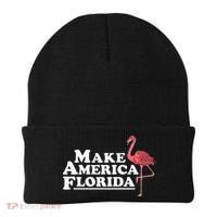 Make America Florida Funny Flamingo Beanie thumb 0