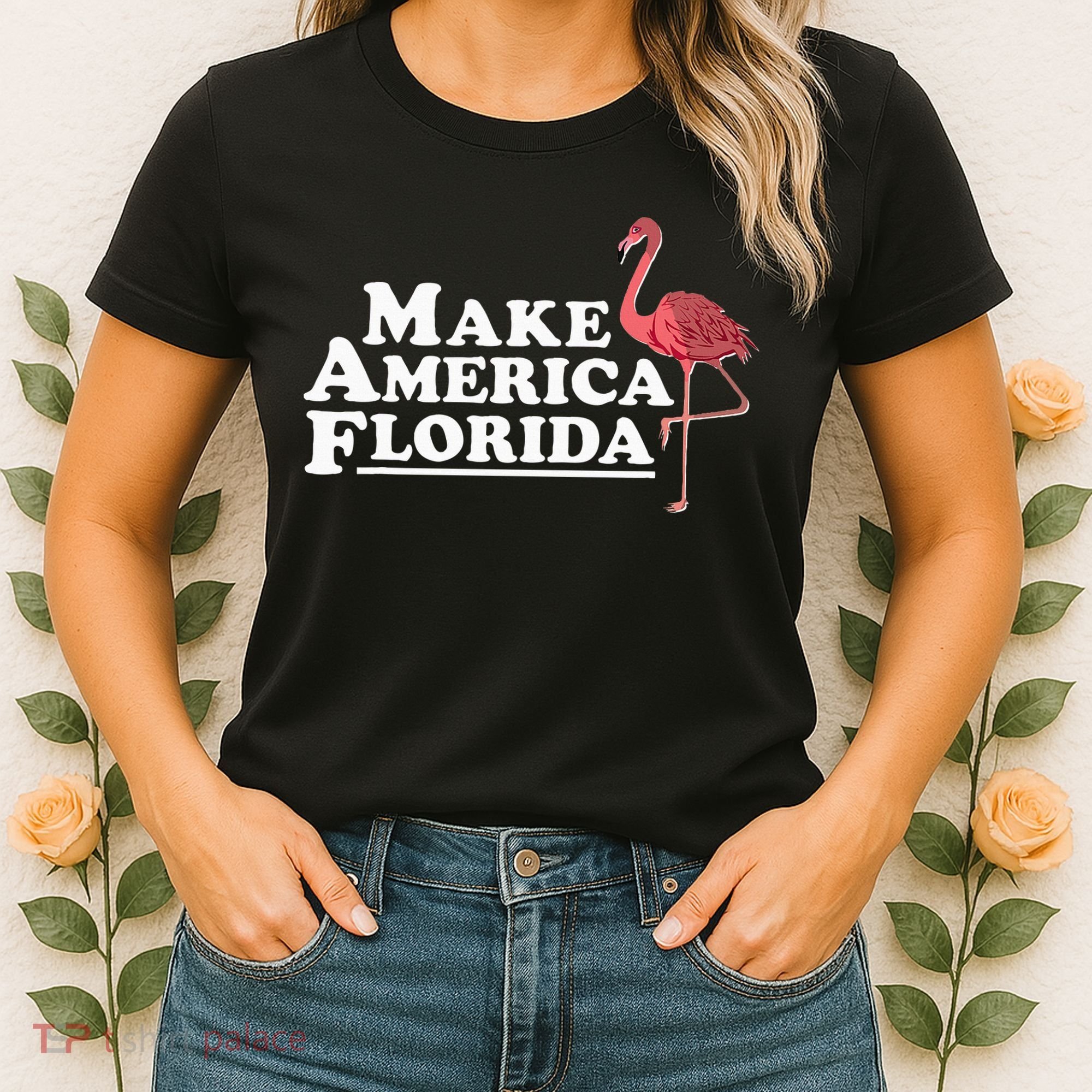 Make America Florida Funny Flamingo Women's T-Shirt