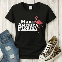 Make America Florida Funny Flamingo Women's T-Shirt thumb 3
