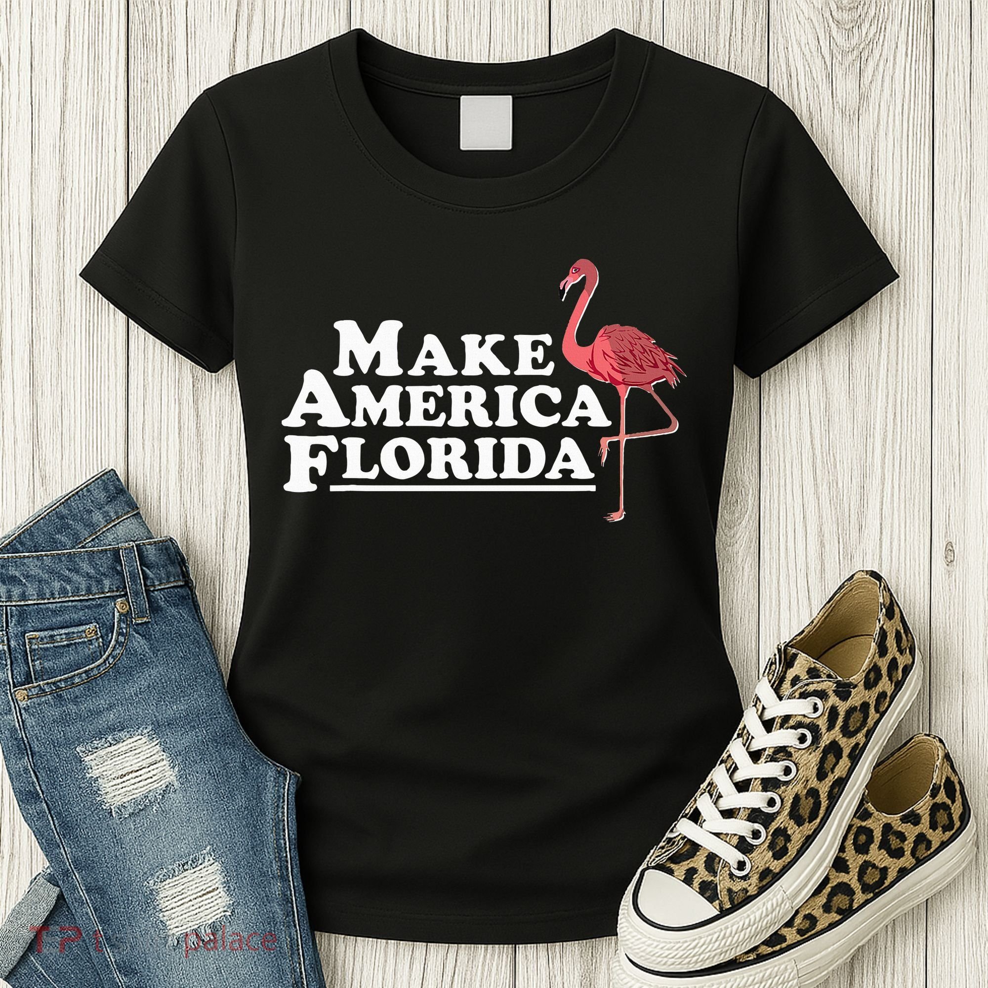 Make America Florida Funny Flamingo Women's T-Shirt