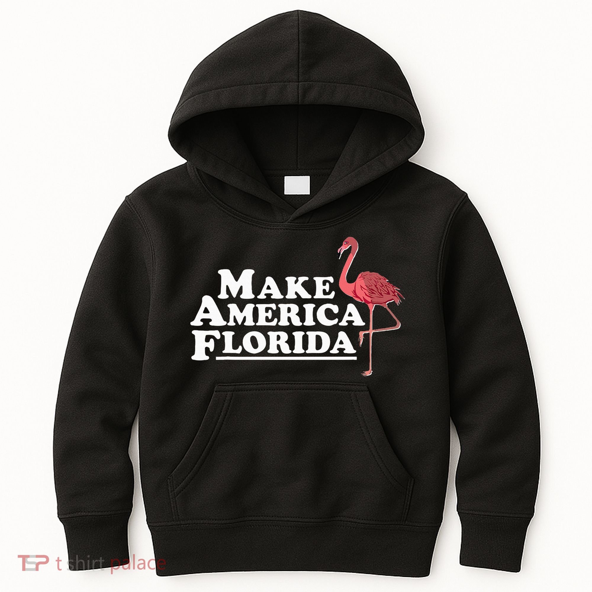Make America Florida Funny Flamingo Kids Hoodie