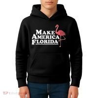 Make America Florida Funny Flamingo Kids Hoodie thumb 4