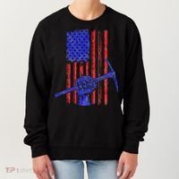 Miner American Flag Mining Gift Pick Usa Patriotic Women's Sweatshirt thumb 0