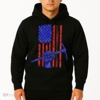Miner American Flag Mining Gift Pick Usa Patriotic Hoodie thumb 2