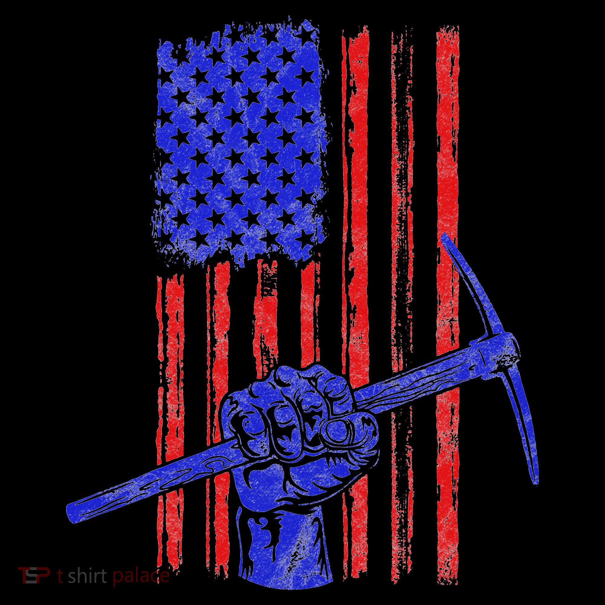 Miner American Flag Mining Gift Pick Usa Patriotic Women's Hoodie