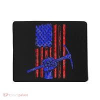 Miner American Flag Mining Gift Pick Usa Patriotic Mousepad thumb 0