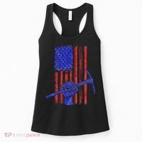 Miner American Flag Mining Gift Pick Usa Patriotic Women's Tank Top thumb 0