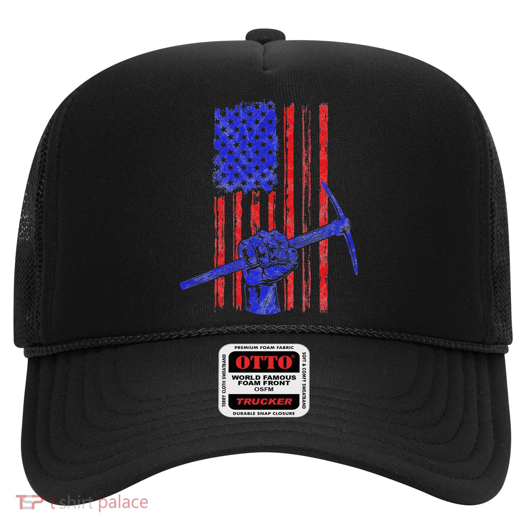 Miner American Flag Mining Gift Pick Usa Patriotic Hat