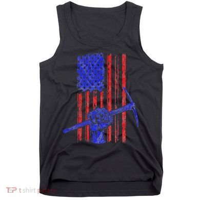 Miner American Flag Mining Gift Pick Usa Patriotic Tank Top