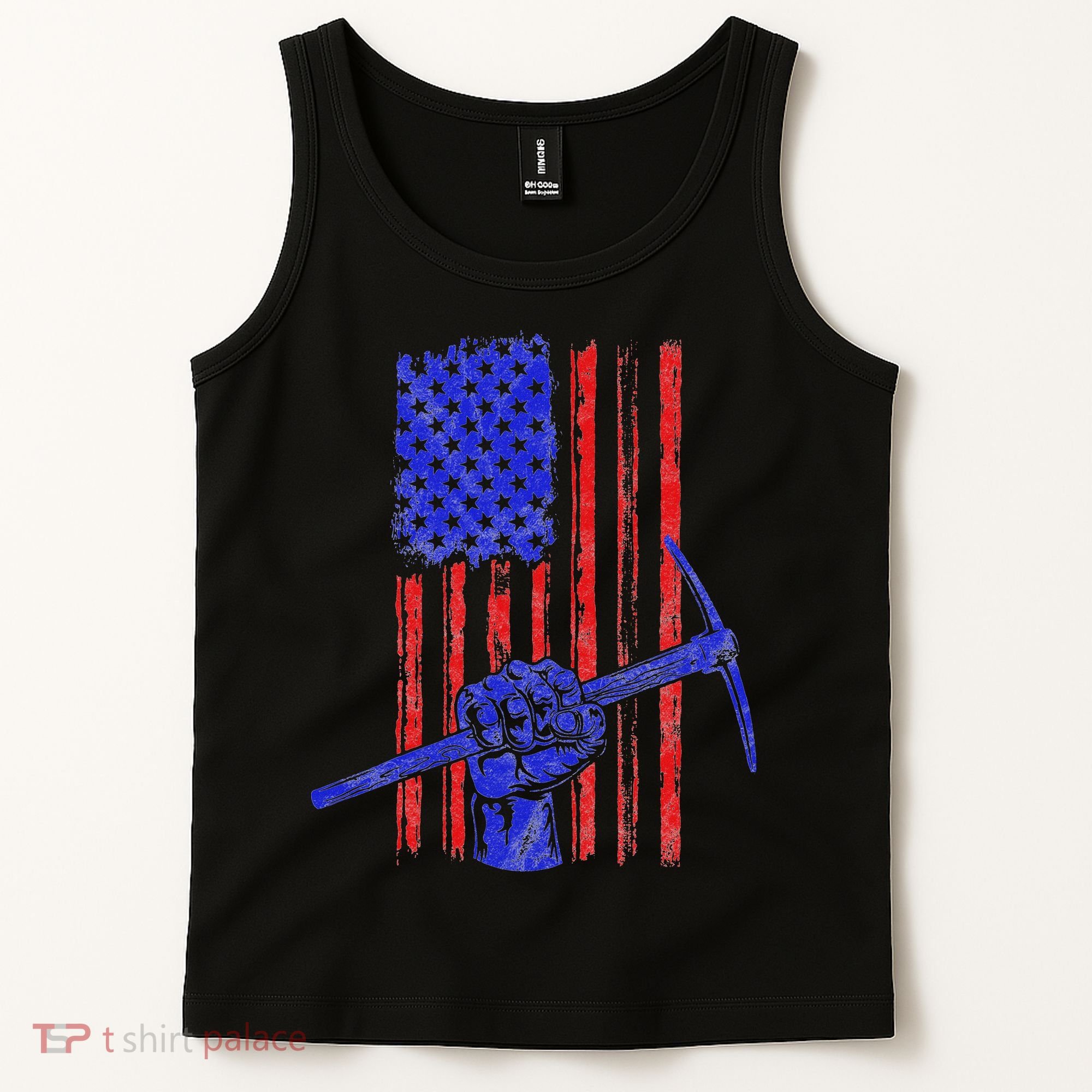 Miner American Flag Mining Gift Pick Usa Patriotic Tank Top