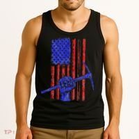 Miner American Flag Mining Gift Pick Usa Patriotic Tank Top thumb 3