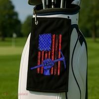 Miner American Flag Mining Gift Pick Usa Patriotic Golf Towel thumb 2