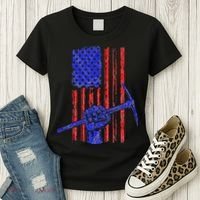 Miner American Flag Mining Gift Pick Usa Patriotic Women's T-Shirt thumb 3