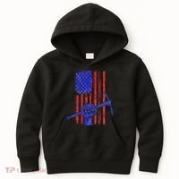 Miner American Flag Mining Gift Pick Usa Patriotic Kids Hoodie thumb 0